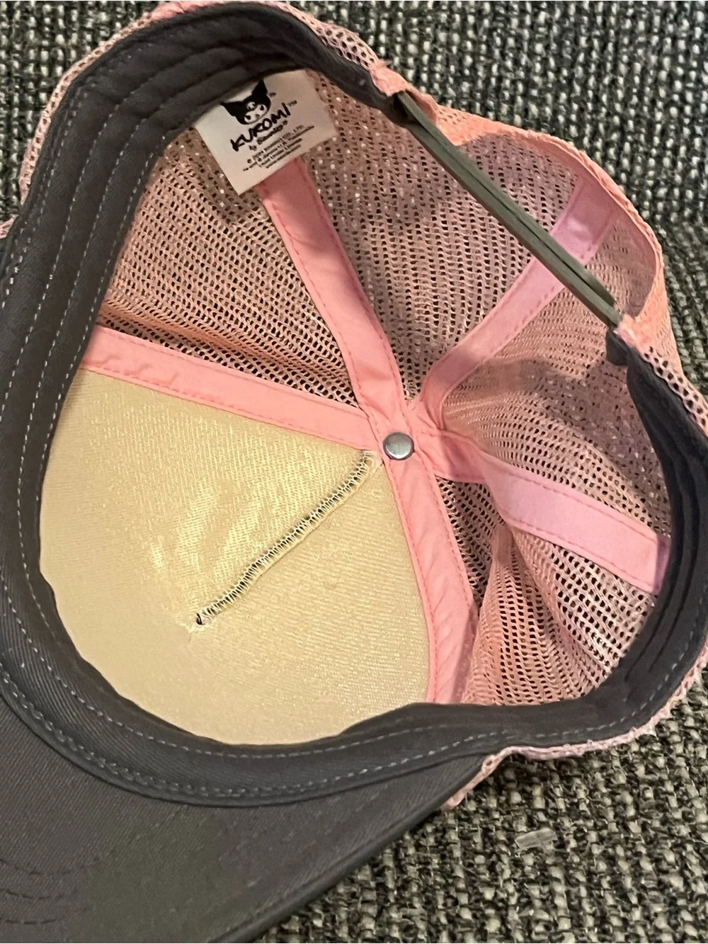 Pink and Gray Mesh Trucker Hat - Character Cap